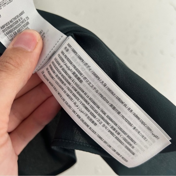 Abercrombie & Fitch Green Tie Front Spaghetti Strap Blouse Casual Holiday Medium - Picture 3 of 6